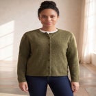 Crew Neck Boxy Button-front Cardigan image number 0