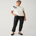 Crew Neck Short Sleeve Tee With Applique image number null