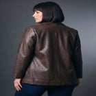 Faux Leather Blazer image number 1