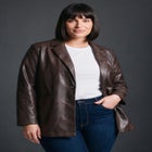 Faux Leather Blazer image number 0