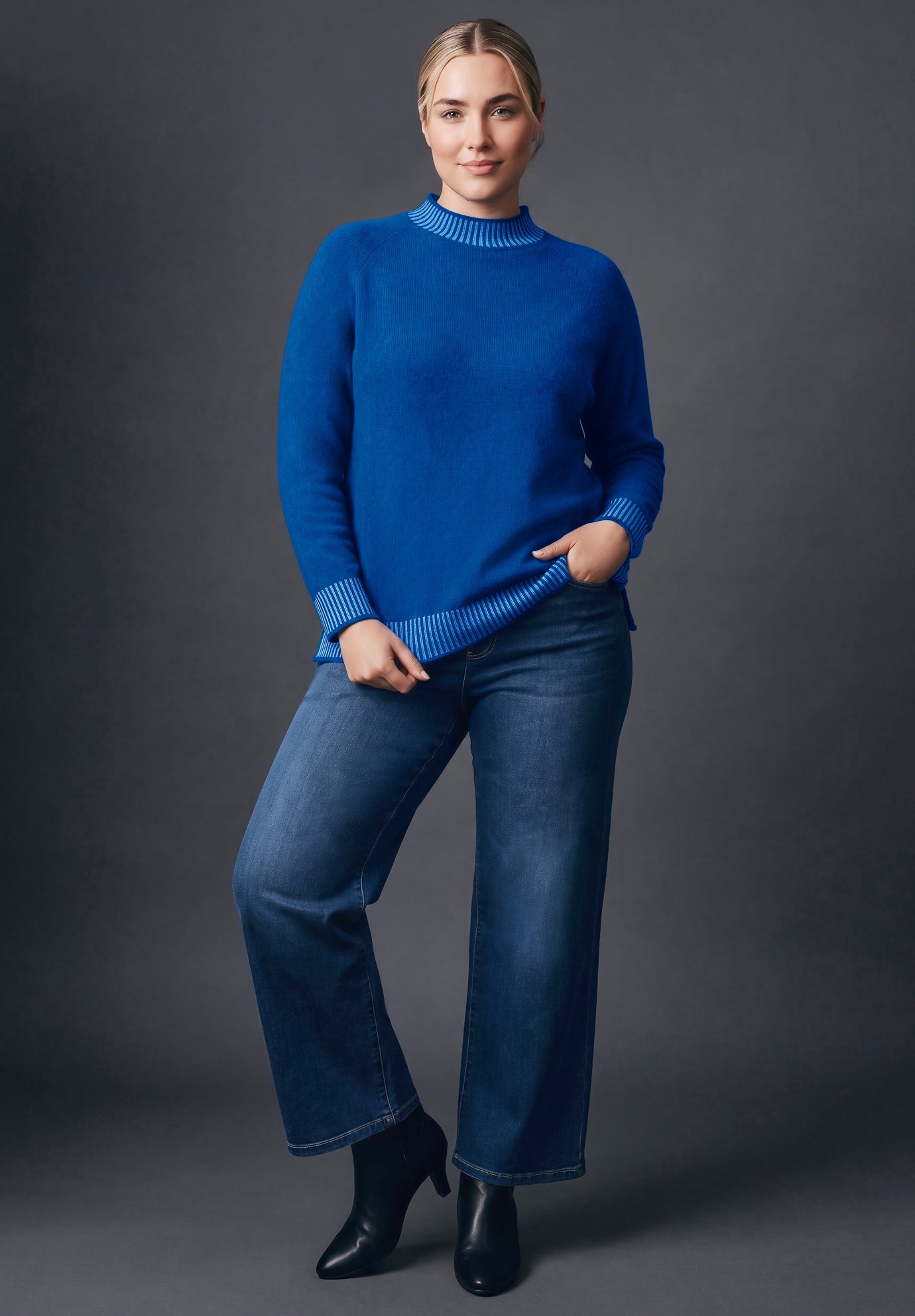 Corinne Contrast Rib Sweater image number 0
