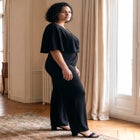 Twist Cape Metallic Jumpsuit image number 2
