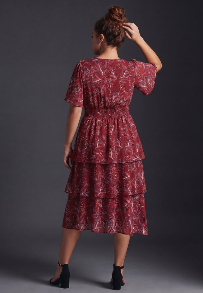 Tiered Flutter Maxi Dress image number 3