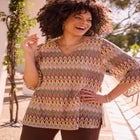 Margaret Jacquard Angel Sleeve Top image number null