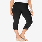 Lace Trim Essential Stretch Capri Legging image number null