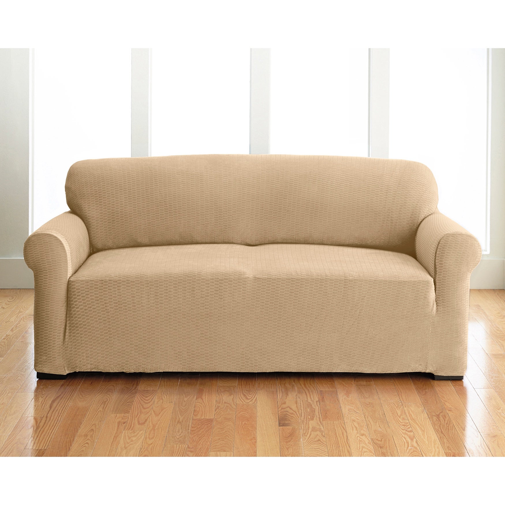 Stretch Velvet Slipover Sofa image number 0