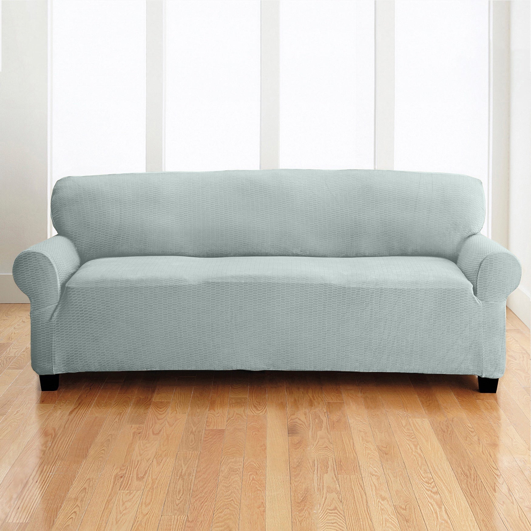 Stretch Velvet Slipover Extra Long Sofa image number 0
