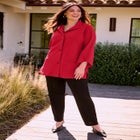 Crepe Button-Front Swing Top image number 2