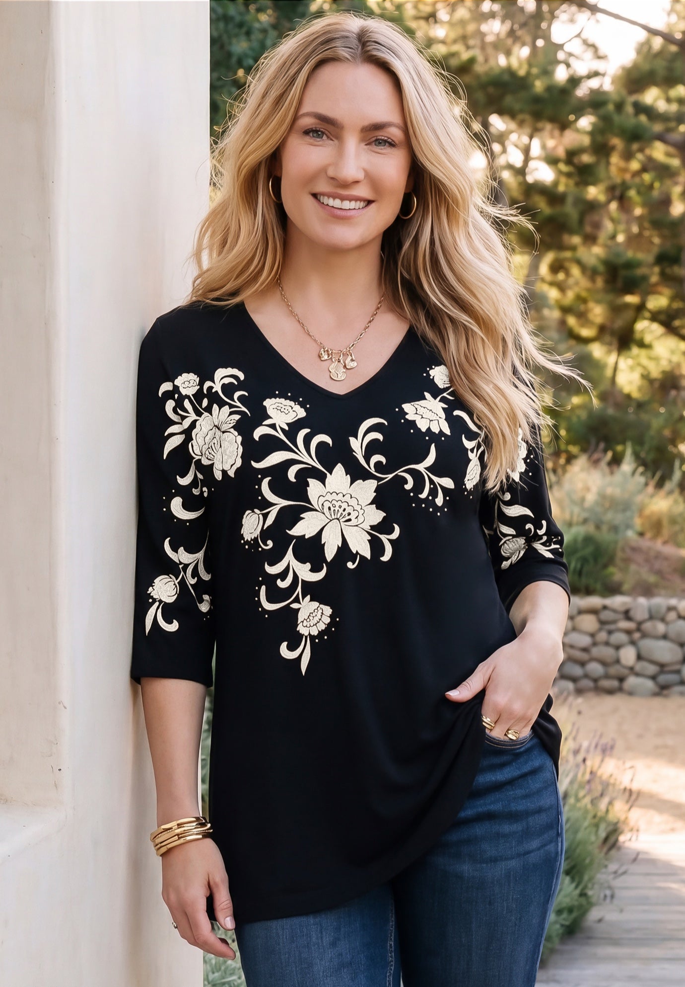 Sylvia 3/4 Length Sleeve Dolman Top image number 0
