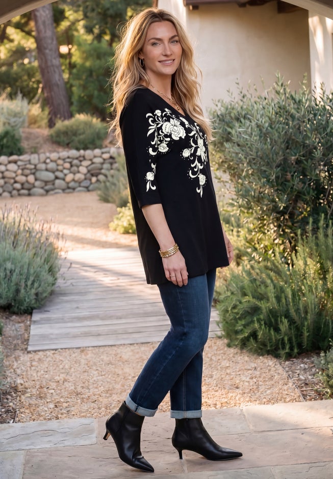 Sylvia 3/4 Length Sleeve Dolman Top image number 3