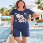 Heart Flag Hug Snoopy Crewneck Tee image number null