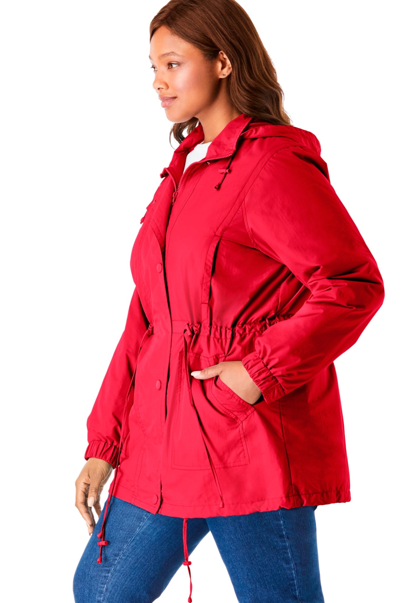 Taslon&reg; Anorak Jacket with Removable Fleece Lining image number 2