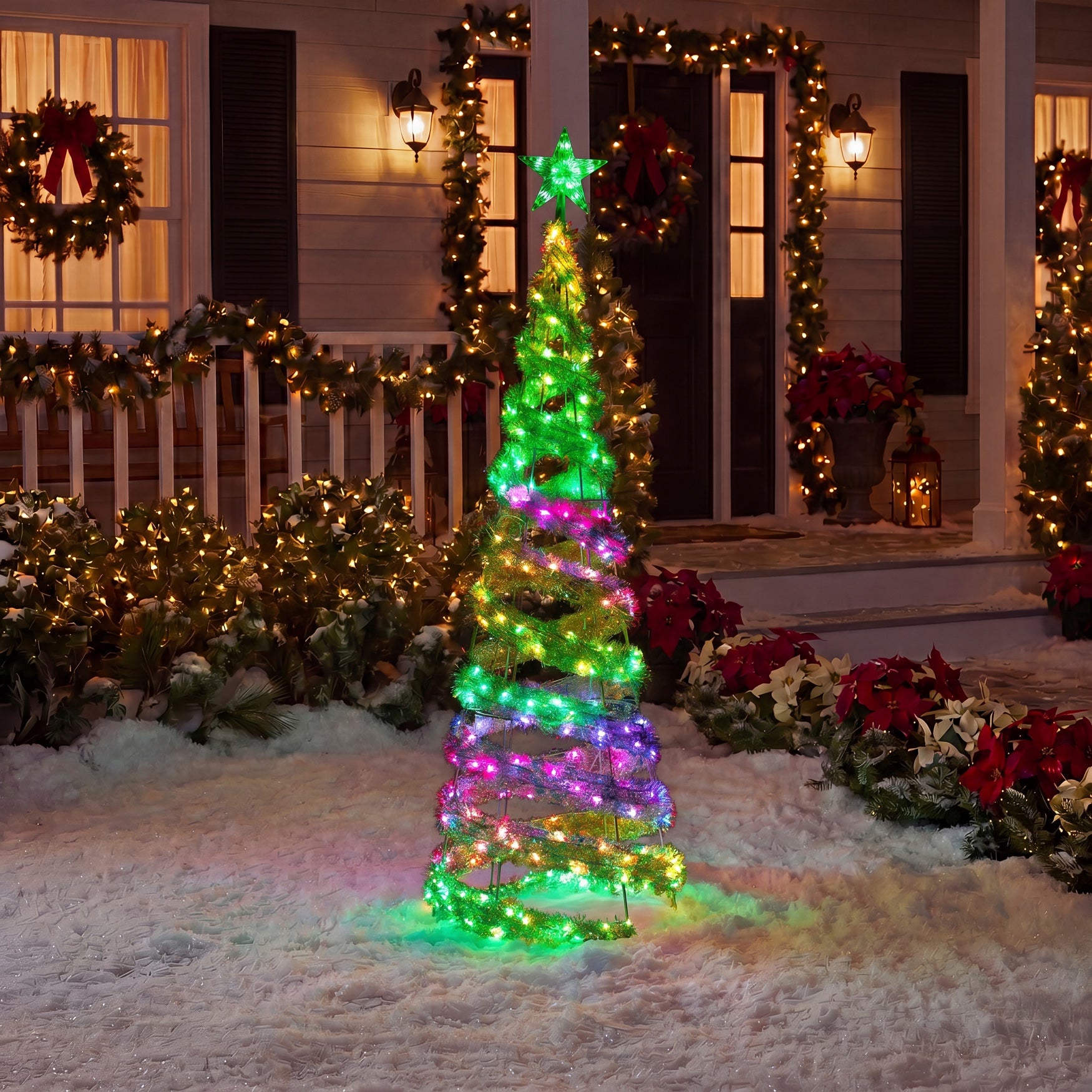 6 Ft. Pre-lit Helix Iridescent LED Light Tree image number 2
