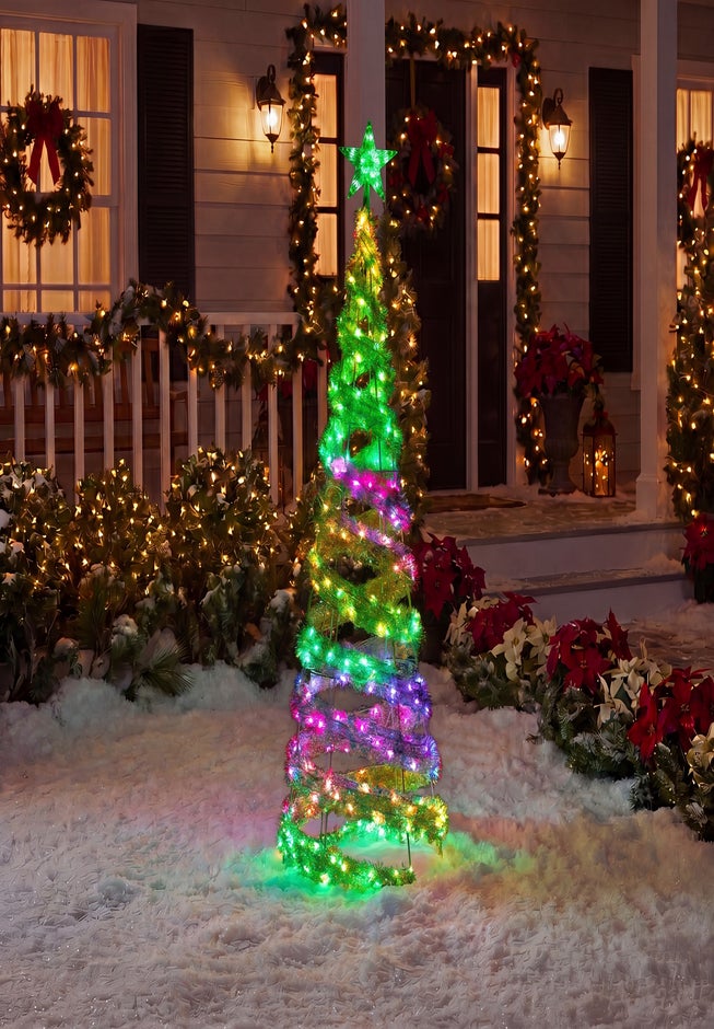 6 Ft. Pre-lit Helix Iridescent LED Light Tree image number 2