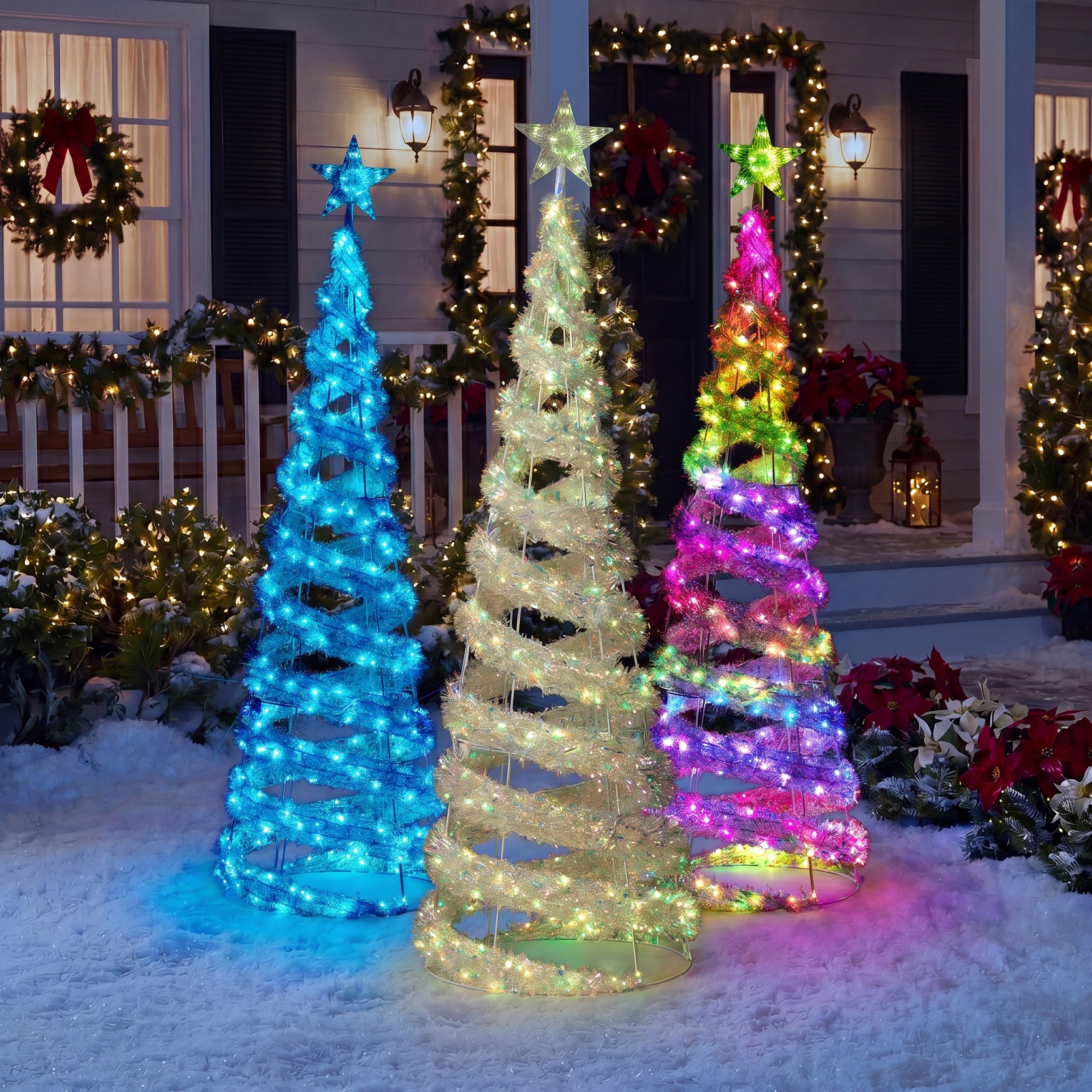 6 Ft. Pre-lit Helix Iridescent LED Light Tree image number 0