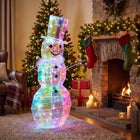 4 Ft. Pre-lit Prismatic Snowman image number 1