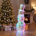 4 Ft. Pre-lit Prismatic Snowman image number 2
