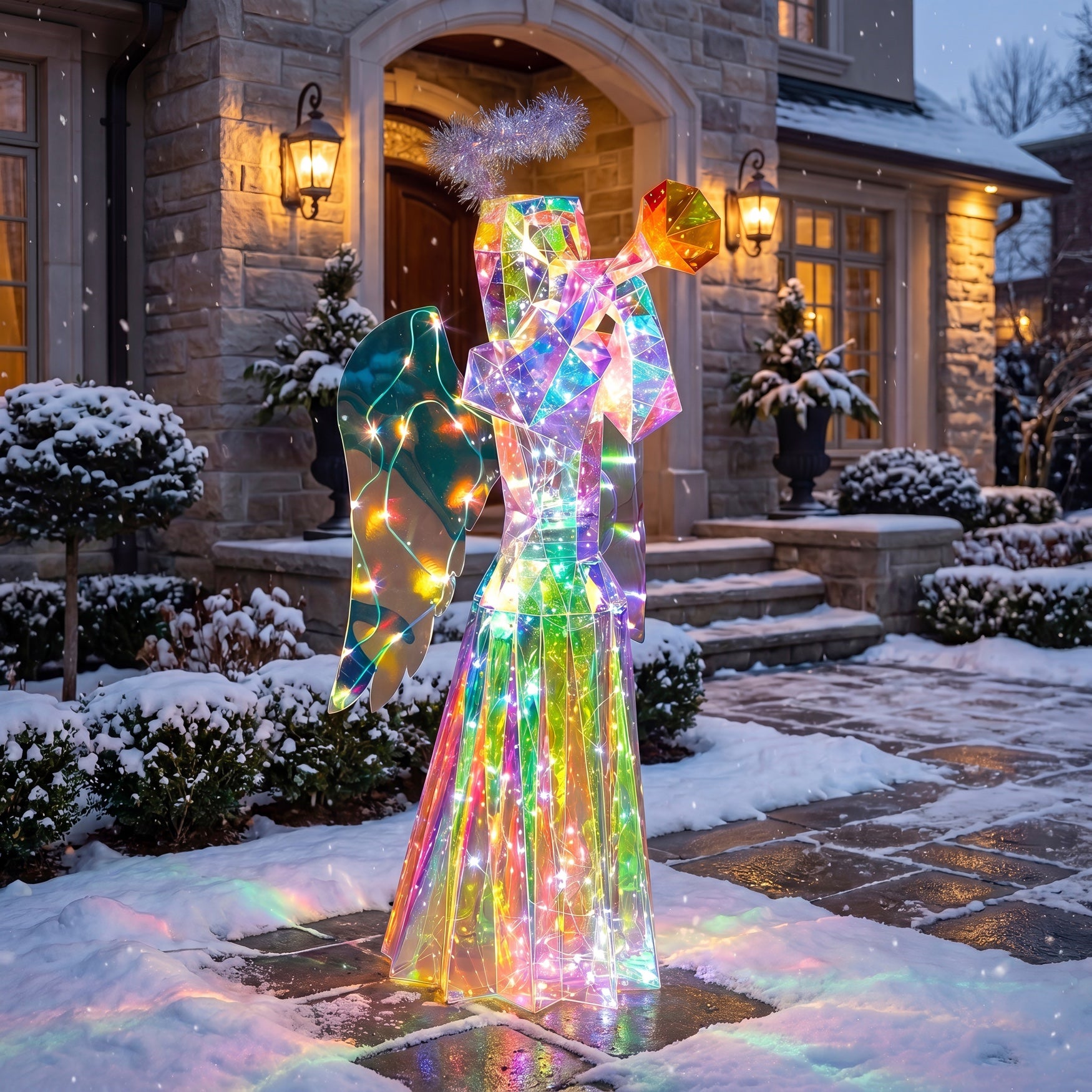 39"H Pre-lit Prismatic Angel image number 1