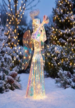 39"H Pre-lit Prismatic Angel