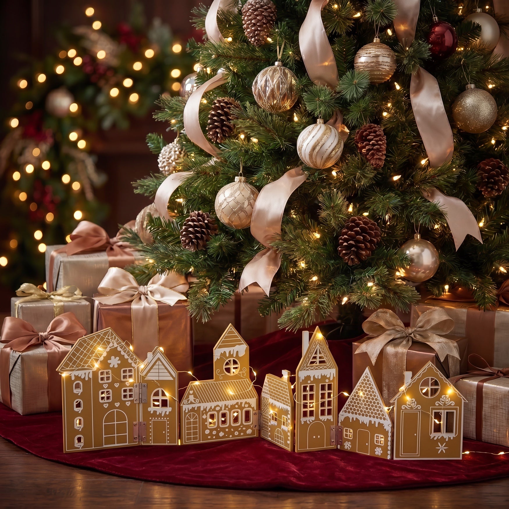 Pre-lit Folding Gingerbread House, Set of 2 image number 3