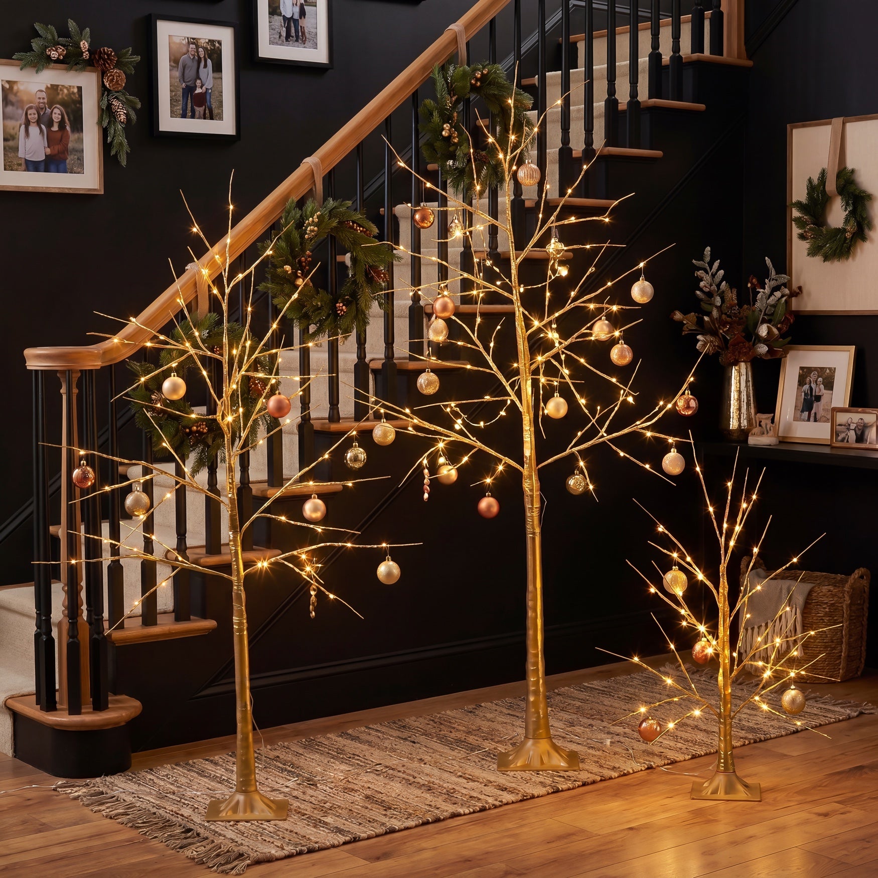 LED Gold Trees, Set of 3 image number 2