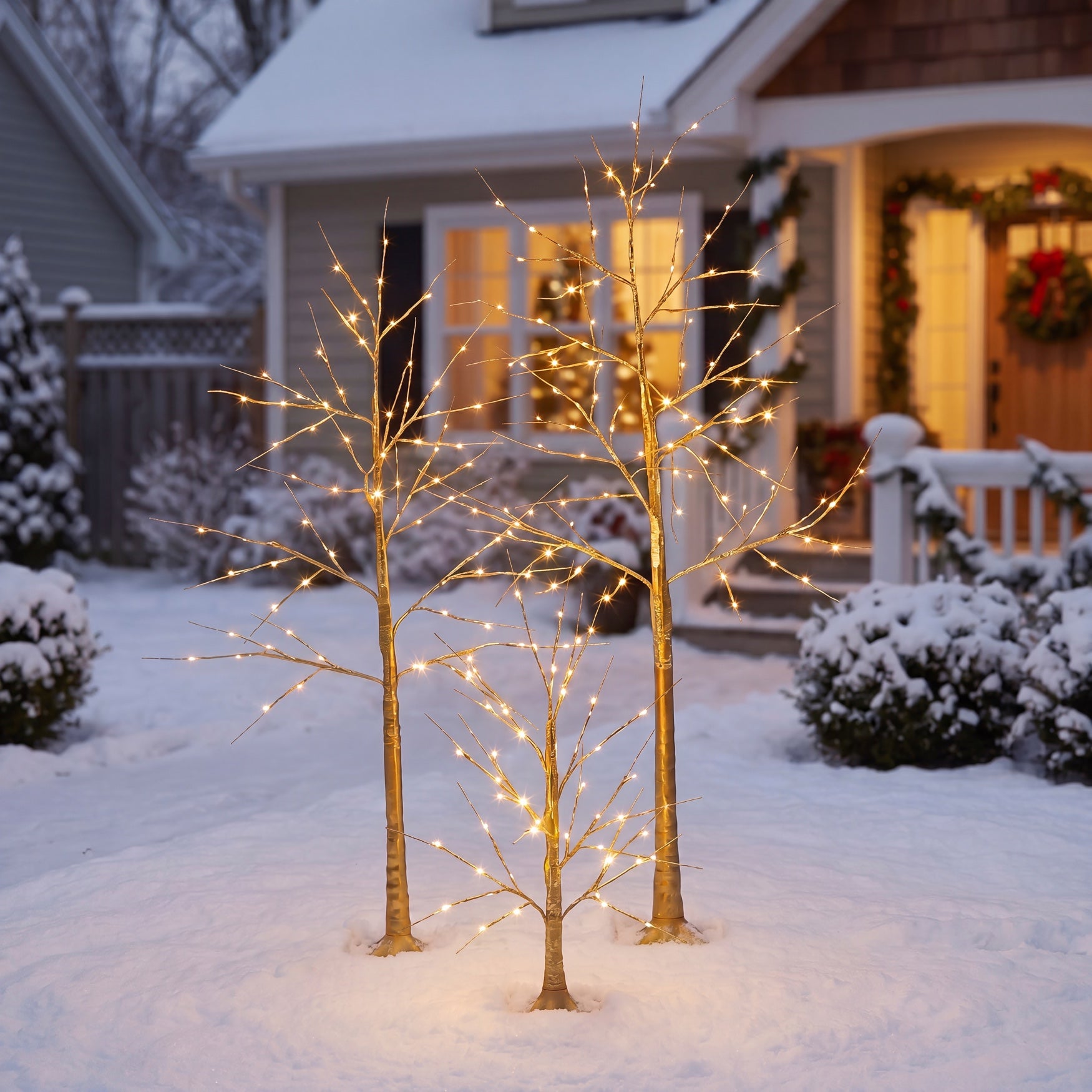 LED Gold Trees, Set of 3 image number 3