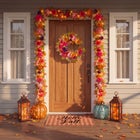 24" Pre-Lit Peony Delight Wreath image number 2