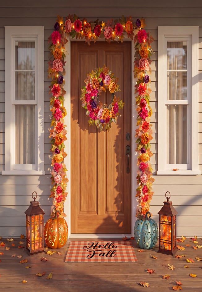 24" Pre-Lit Peony Delight Wreath image number 2