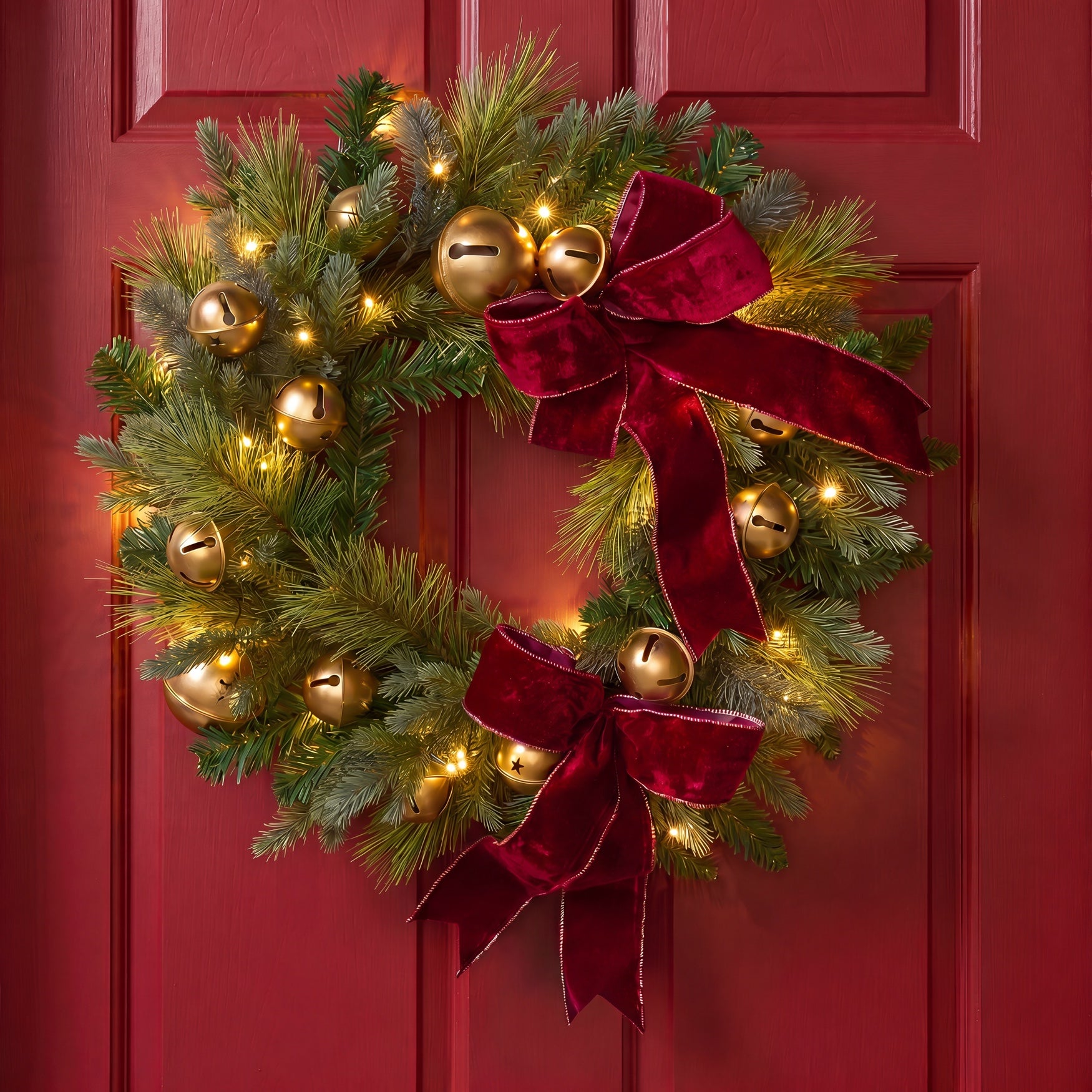 24" Pre-lit Jingle All the Way Wreath image number 2