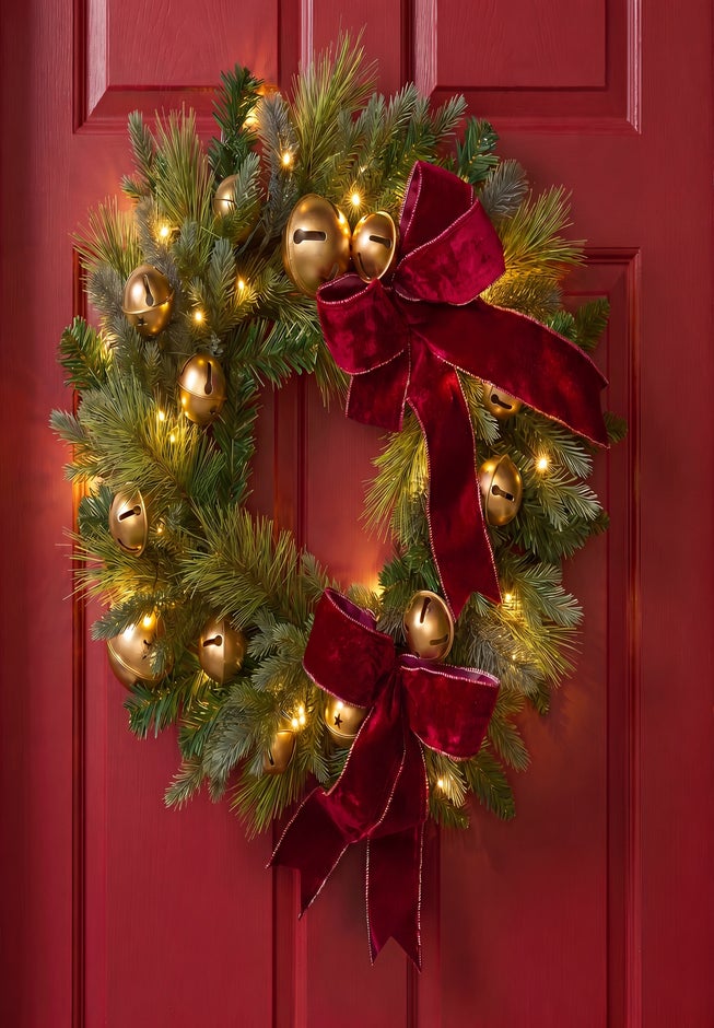 24" Pre-lit Jingle All the Way Wreath image number 2