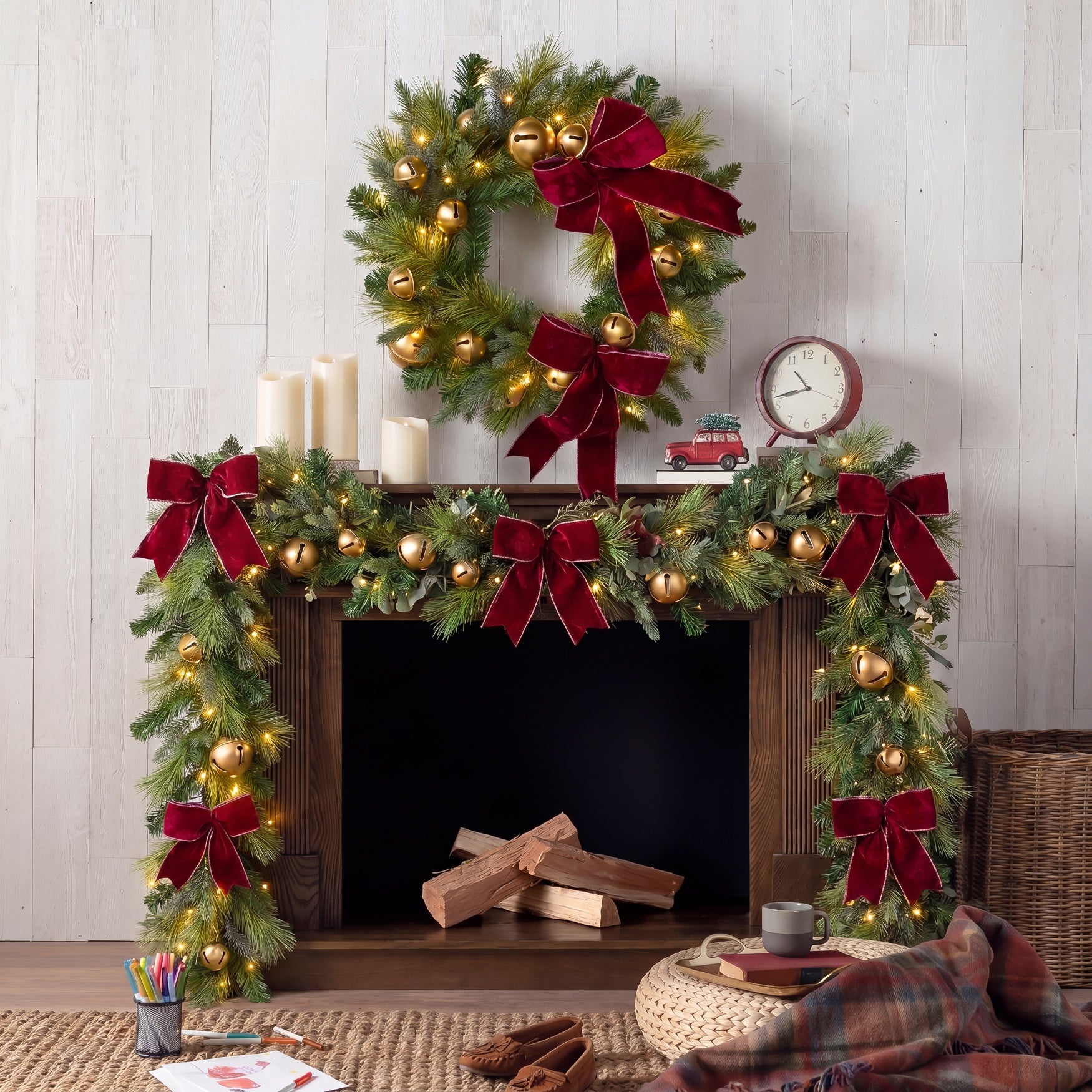 24" Pre-lit Jingle All the Way Wreath image number 4