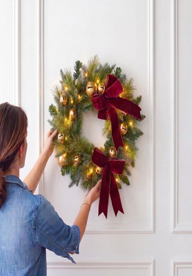 24" Pre-lit Jingle All the Way Wreath image number 5