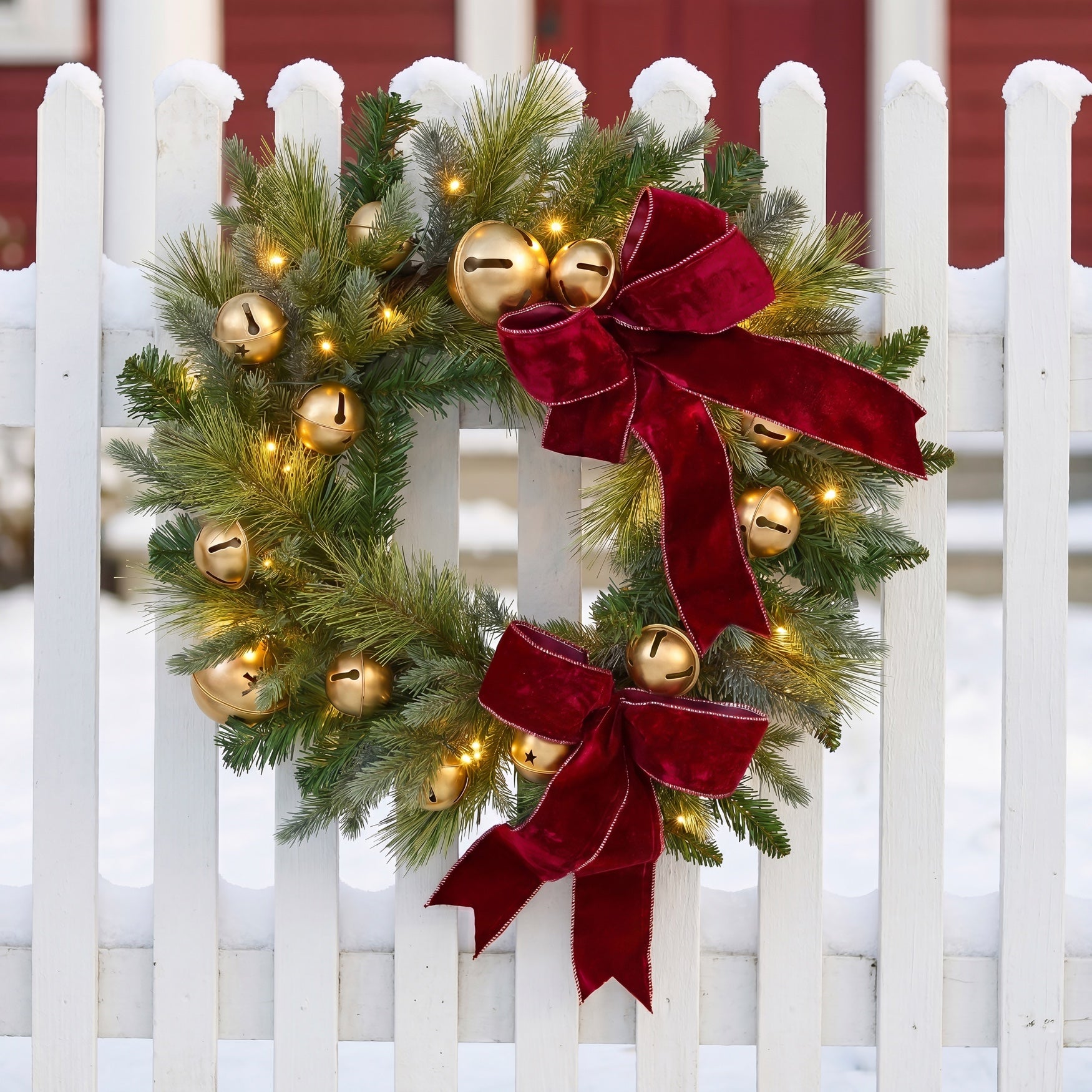 24" Pre-lit Jingle All the Way Wreath image number 0