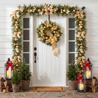 24" Pre-lit Nobel Gold Wreath image number 2