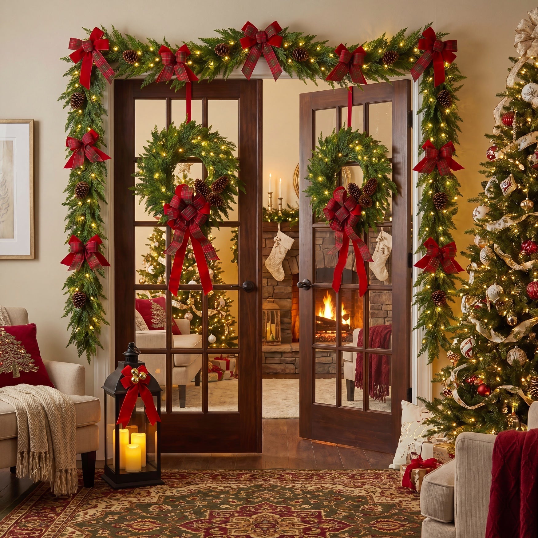 Twice As Nice Pre-lit Wreaths, Set of 2 image number 4