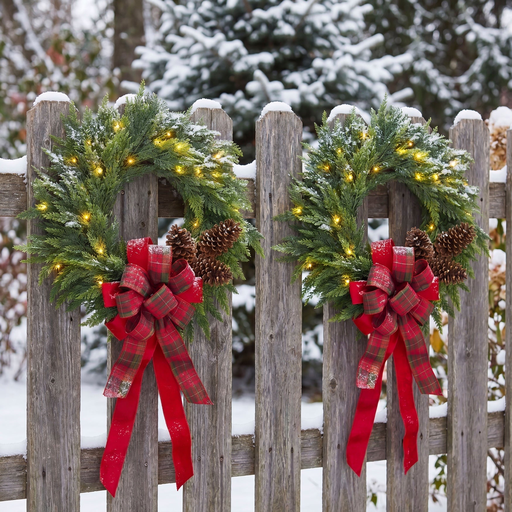 Twice As Nice Pre-lit Wreaths, Set of 2 image number 8