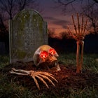 Set of 3 Pre-Lit Skull and Hand Stake image number 0