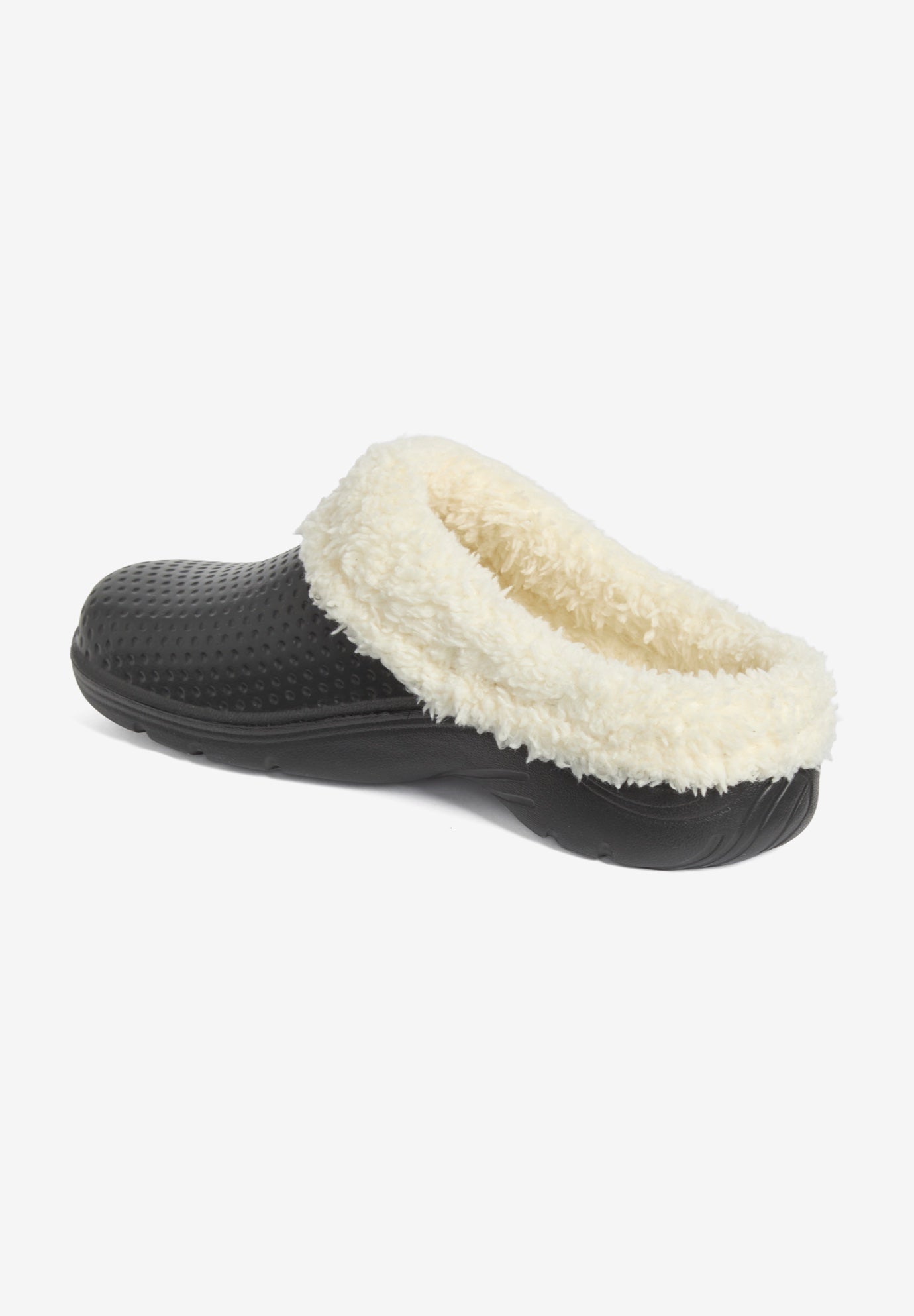 The Fur Lined Slip-On Rubber Clog Mule image number 1
