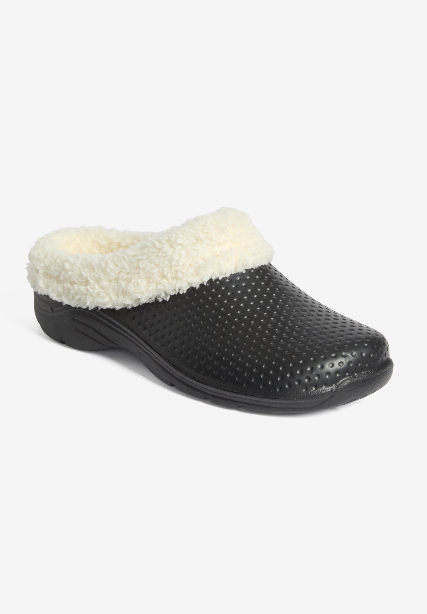 The Fur Lined Slip-On Rubber Clog Mule image number 0