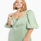 Lace-Trim Satin Midi Slip Dress image number 3