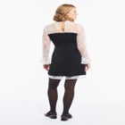 Lace-Trim Satin Mini Dress image number 1