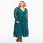 Long Sleeve Ruffled Mesh Maxi Dress image number 0