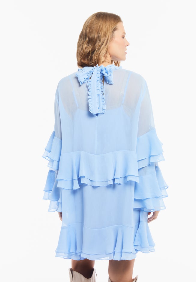 Ruffled Chiffon Mini Dress image number 1
