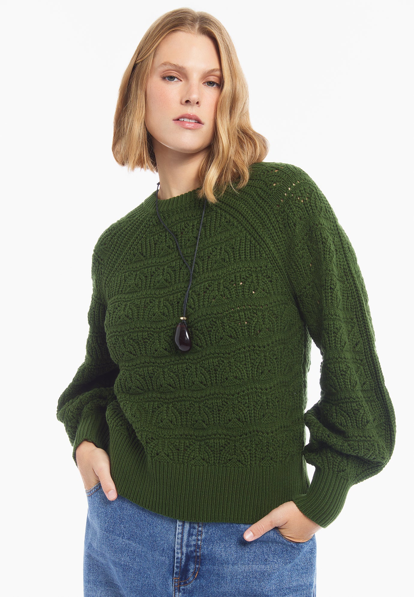 Balloon Sleeve Knit Pullover image number 1