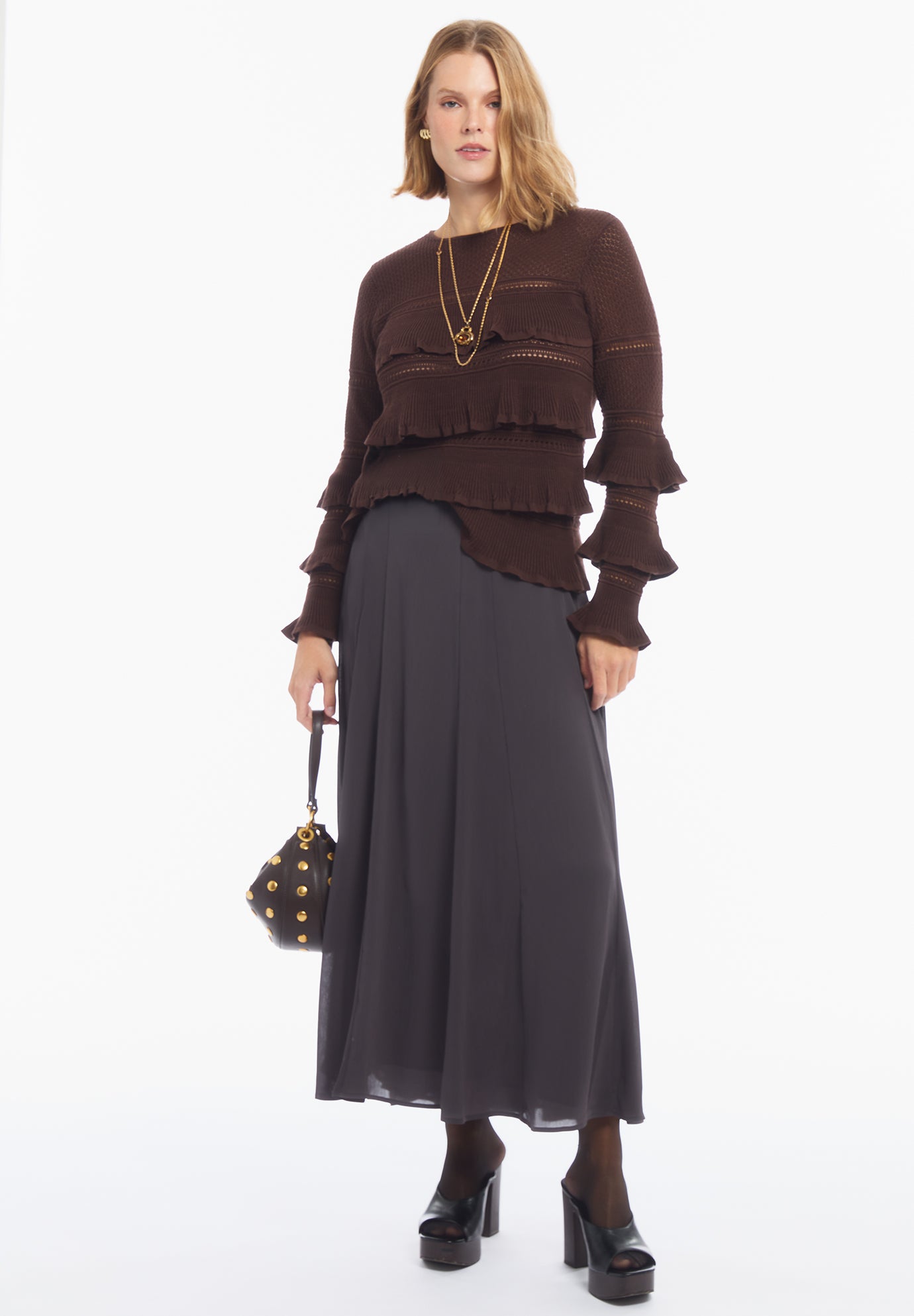 Tiered Ruffle Knit Top image number 0