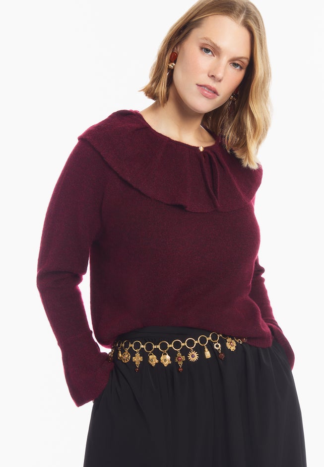 Ruffled Collar Sweater image number 3
