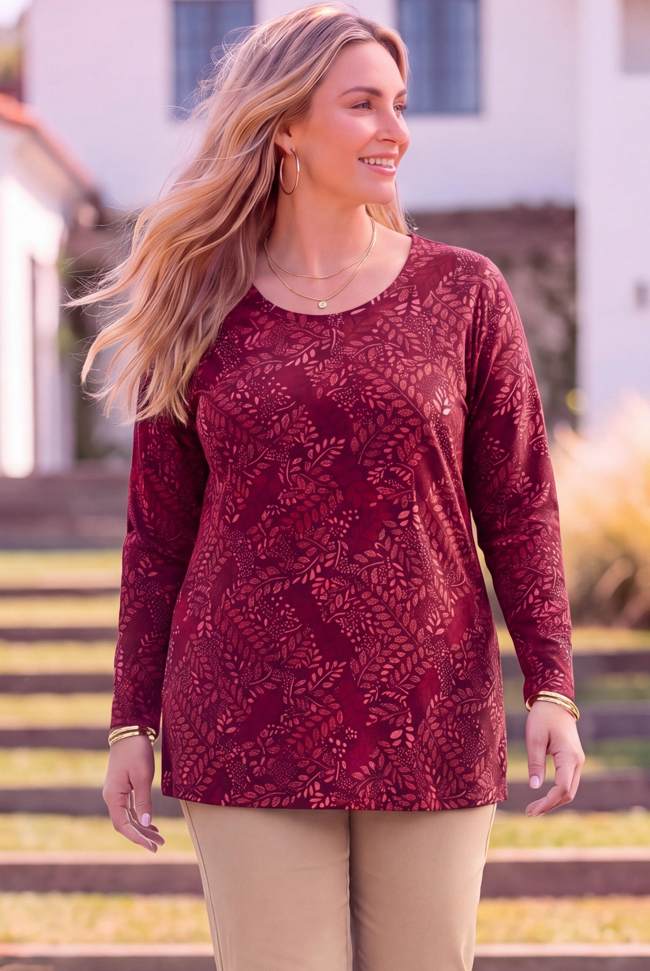 Suprema&reg; Long Sleeve Scoopneck Tee image number 0