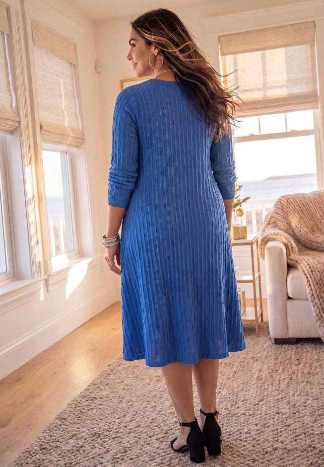 Wave Soft Knit Fit & Flare Dress image number 1