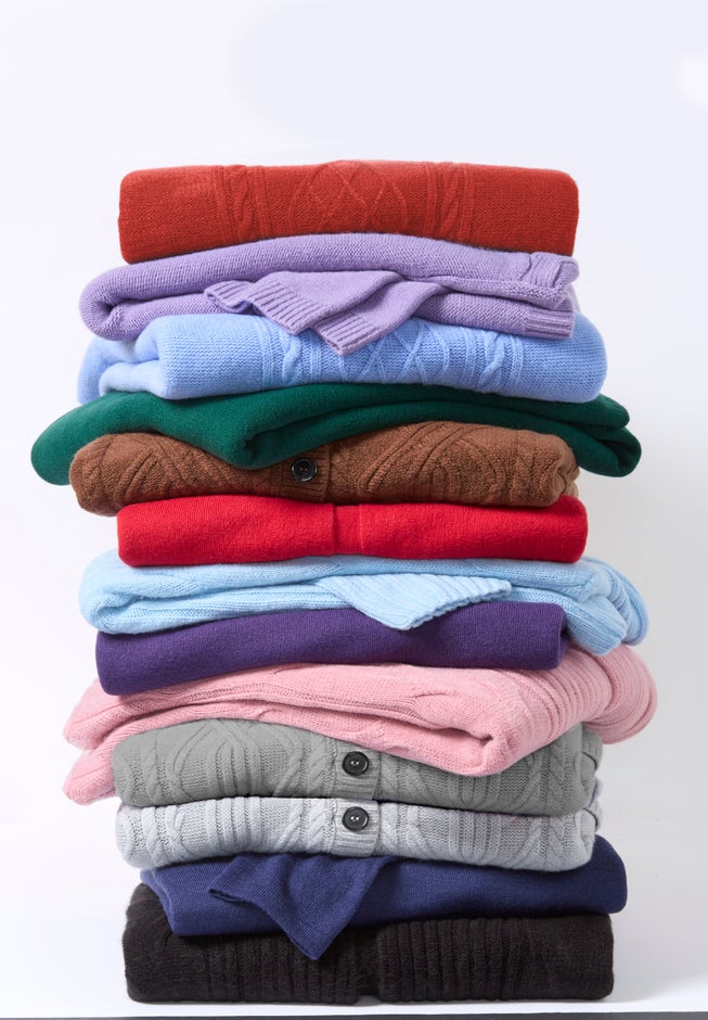 Cashmiracle&trade; Cable Knit Shawl Collar Cardigan image number 1