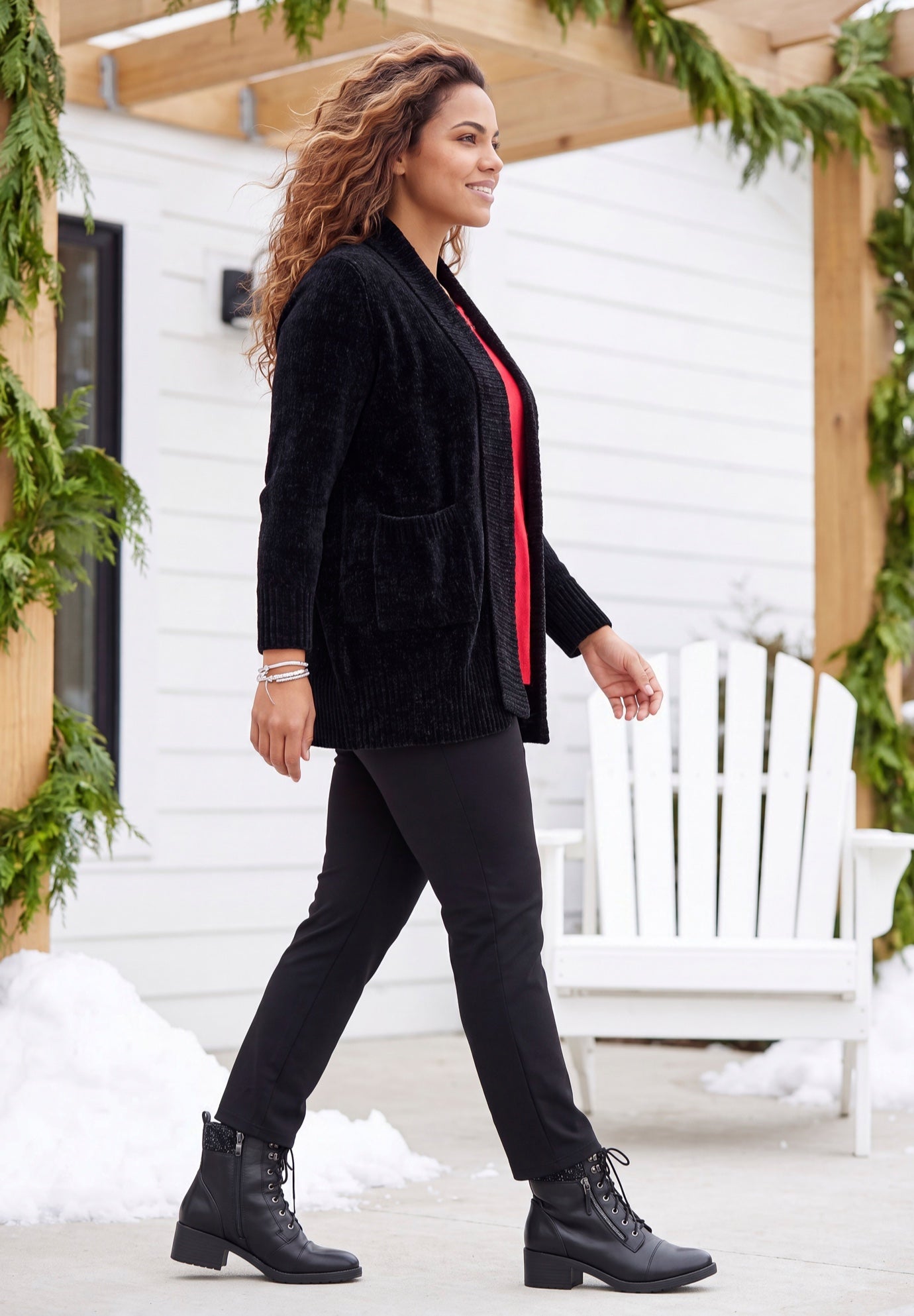 Chenille Shawl Collar Cardigan image number 2